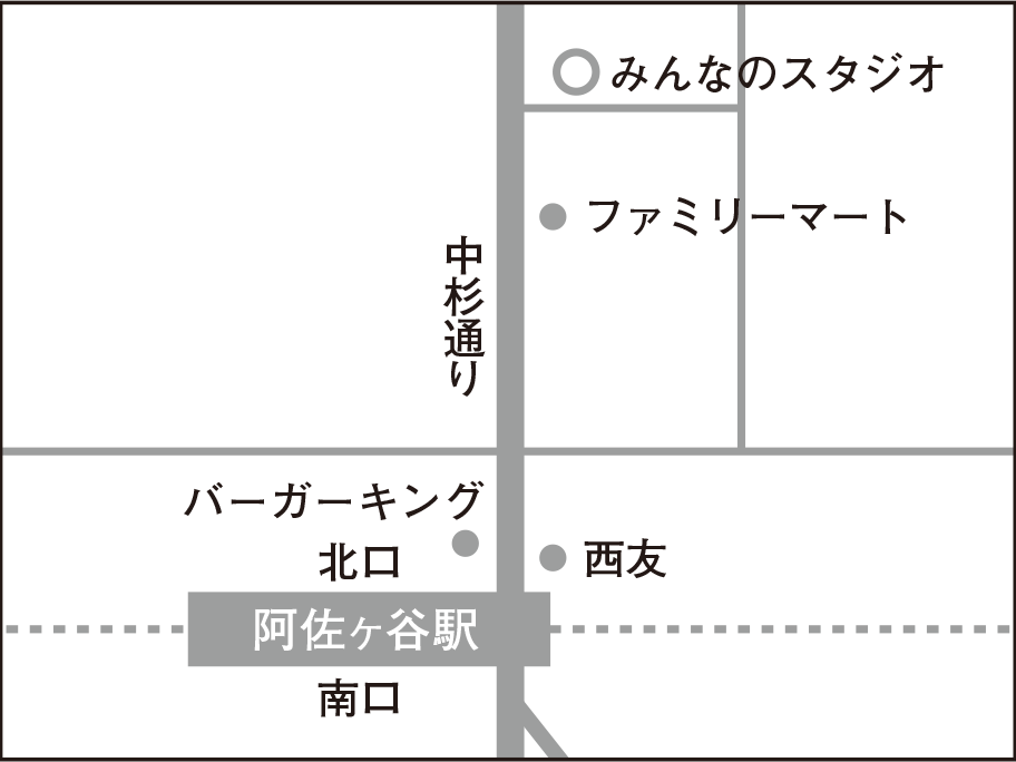 みんなのスタジオ阿佐ヶ谷駅からのアクセス方法